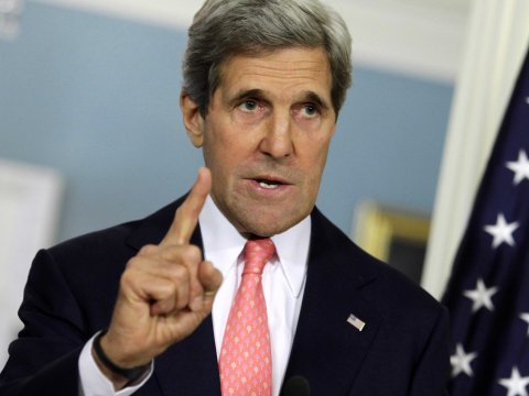 WARNING — US Secretary of State John Kerry says no country can buy more Iranian oil now.