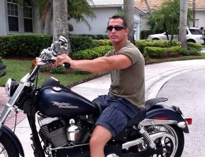 RIDING — Andrew Tahmooressi is seen on his Harley at his family’s Florida home a few years ago.