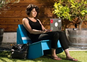WORKING — Parisa Tabriz—who only wears black, even in her flip flops—basically makes her office wherever she chooses on Google’s California campus. 