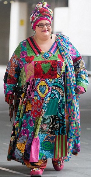 STANDOUT — Camila Batmanghelidjh has been noted in Britain for the colorful African-style outfits she always wears.