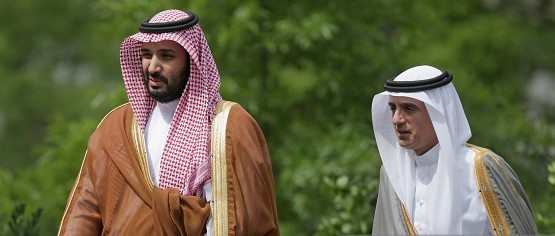 PLAN — Saudi Deputy Crown Prince Mohammad bin Salman (left) and Foreign Minister Adel Al-Jubeir walked into the White House last summer.