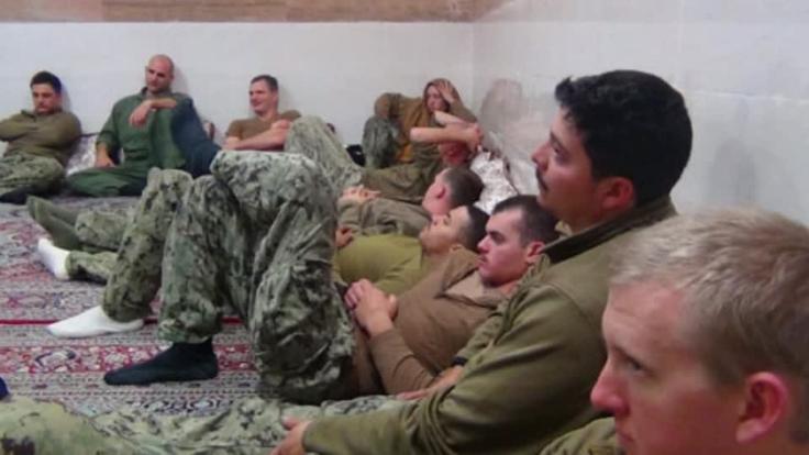 Iran releases 10 U.S. sailors held overnight after crossing into Iranian waters by mistake. Rough cut (no reporter narration).