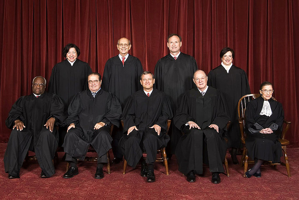 MEN (AND WOMEN) IN BLACK — The nine US Supreme Court justices.