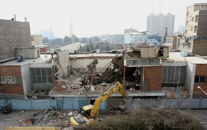 TUMBLING DOWN — A Tehran building being used as a synagogue collapsed last week, but amazingly no one inside was killed.