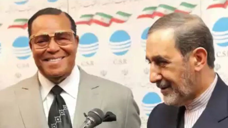 TALKING TO TEHRAN — Louis Farrakhan (left), leader of America’s black Muslim group, the Nation of Islam, addressed a huge crowd at the annual celebrations marking the anniversary of the revolution last week. He also met with Ali-Akbar Velayati (right), the foreign policy adviser to the Supreme Leader. But he did not get to meet the Supreme Leader.
