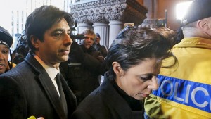DOWNBEAT — Jian Ghomeshi, glum as on every day of his two-week trial, enters court with his attorney, Marie Henein,