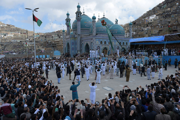 CELEBRATION — Hazaras gather at the Shiite Karti Sakhi Shrine in Kabul.