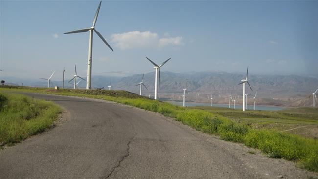 BLOWING IN THE WIND — This windfarm is already operating at Manjil in Gilan province.