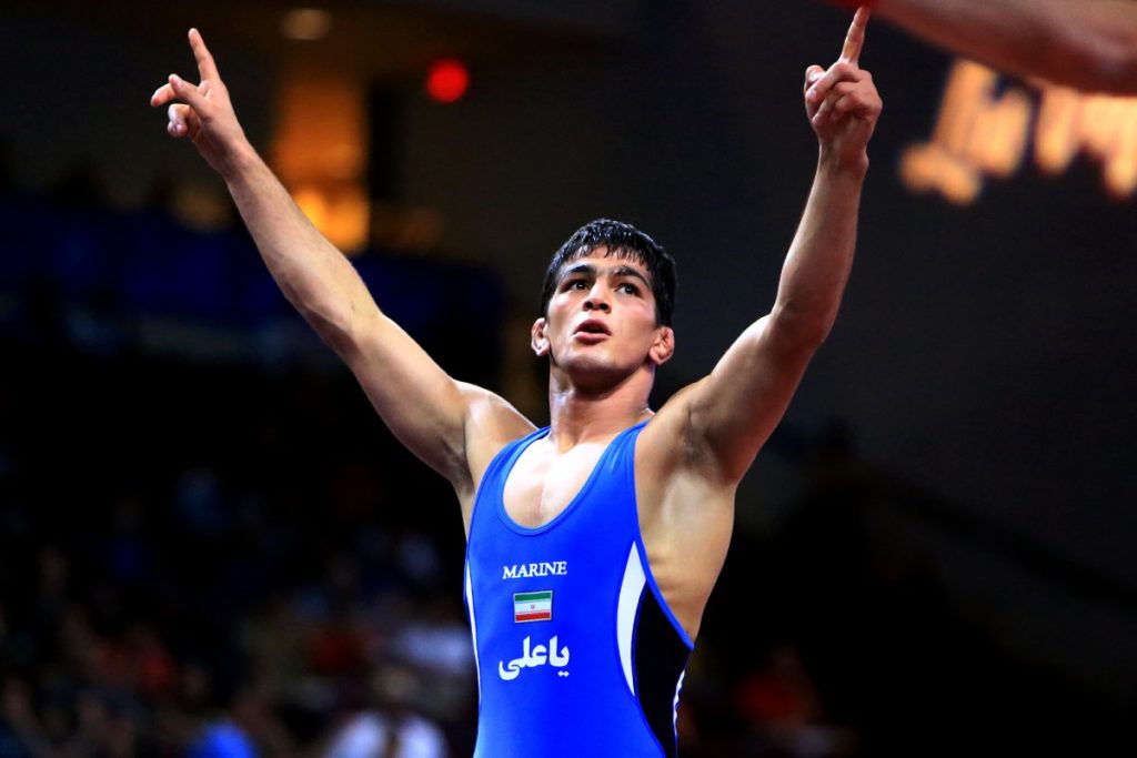GOLD MINE — Hassan Aliazam Yazdanicharati was the only Iranian at this year’s Wrestling World Championships to win gold—but he did it smash-ingly, defeating opponents by the scores of 12-2, 10-0, 10-0, 4-0 and 10-0.  With 16 chances, Iran won only one gold and three bronze medals this year.