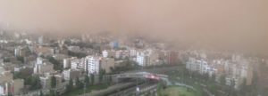 DUSTY — Sand enveloped Tehran for several days last week as pollution returned with a vengeance.