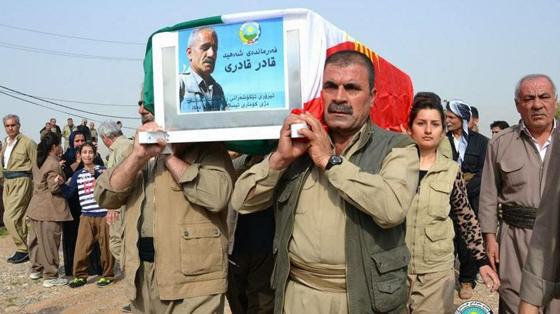 FUNERAL — Pallbearers carry the coffin of Qader Qaderi, one of two Iranian Kurd leaders killed in recent days in Iraqi Kurdistan in what many believe is a renewed campaign of political assassinations by the Islamic Republic. 