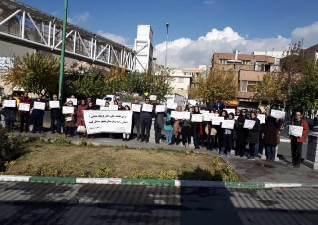 NOW HEAR THIS — In a rare protest in Tehran, physicians gathered outside the Majlis to demand that an imprisoned physician be hospitalized. 