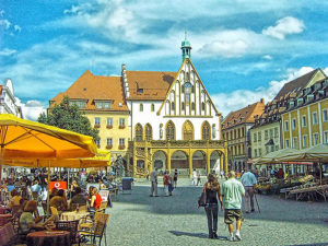 TARGET — This is the main plaza of Amberg, Bavaria, where an Iranian and Afghan immigrants are accused of attacking townspeople.