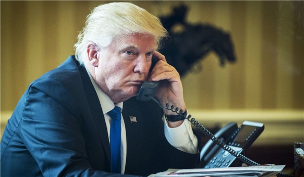 Donald Trump waits by the phone.