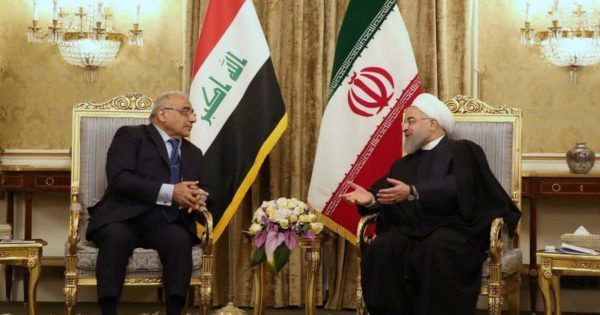 THE FUTURE — President Rohani and Iraqi Prime Minister Adel Abdul-Mahdi look very far apart as they discuss their relations in Tehran.