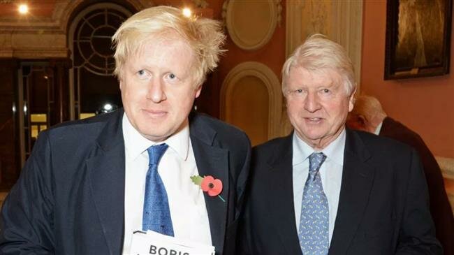 JOHNSONS — Boris Johnson, the new prime minister of Britain (left) stands with his father, a former politician himself, Stanley Johnson.