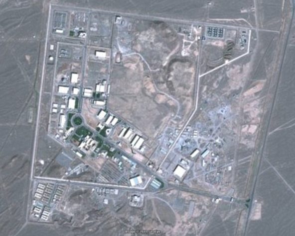 NATANZ — A spy satellite photo shows the nuclear installation at Natanz isolated in the desert.