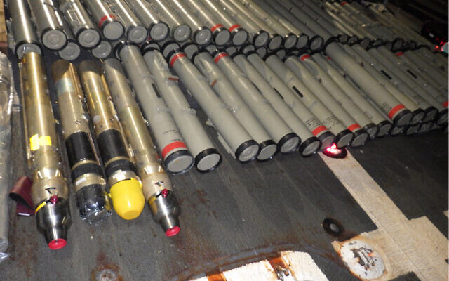 CAPTURED — These are the Iranian-made weapons the US Navy recently captured on a dhow headed for Yemen.