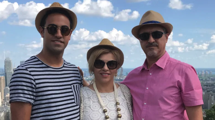 CLASH WITH US BORDER POLICE — Farzad Alavi (right), a Canadian citizen, was not allowed into the US because he once served in the Iranian Army. His son, Amirali (left), had to drive alone to Washington, DC, to get papers so the men could attend the funeral of their wife/mother, Neda Sadiqi (center), who was killed in the shootdown of the Ukrainian passenger jet.