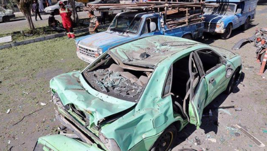 BOMB AFTERMATH — This is the car that was destroyed in the latest bombing in Saravan in Sistan va Baluhchestan province.