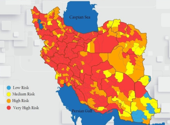 SEEING RED — A government map from early April shows how of the country was rated red, where the coronavirus was out of control.