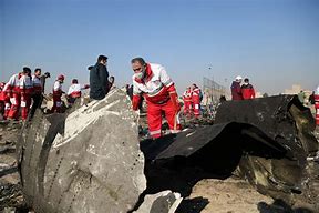 LAST LANDING — The wreckage of the Ukrainian plane was spread over a field south of Tehran.