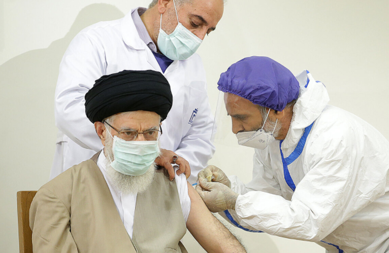 JABBED — Supreme Leader Ali Khamenehi tried to encourage the public to be vaccinated by being photographed getting his shots. The regime made a point of saying he waited to take an Iranian-made vaccine.