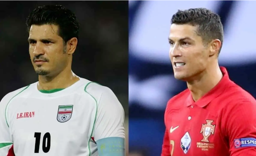 CHANGING OF GUARD — Ali Daei (left) has seen his 16-year-old record of most goals scored in international soccer matches fall to Ronaldo (right).