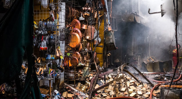 BLAZE — Part of the Bazaar was a complete mess.