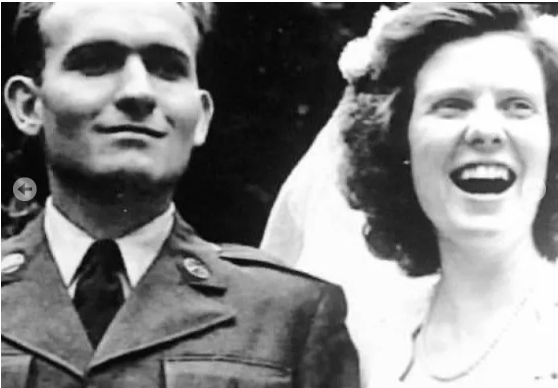 TWO VIEWS — Richard and Mary Irvine are seen above at their wedding just after World War II