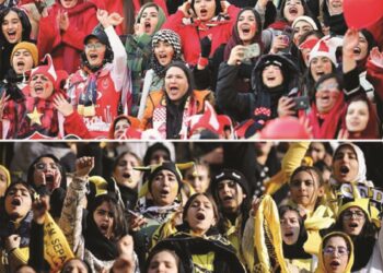 Women pack stadium for soccer game without male fans